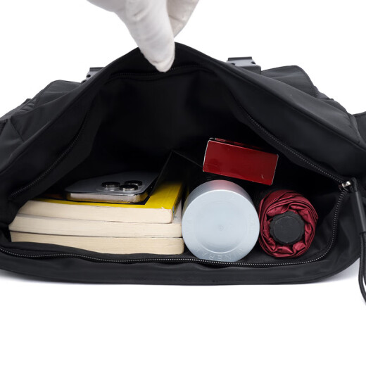 Casual versatile multi-pocket simple solid color large capacity men's crossbody bag black