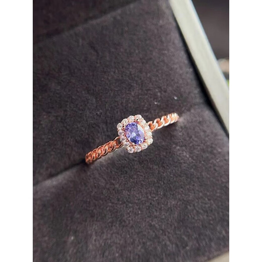 Hanzhu S925 inlaid tanzanite ring, everyday versatile silver jewelery entry-level model for men and women, tanzanite ring silver
