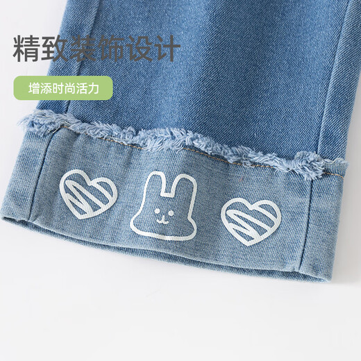 班喜迪女童裤子春秋款2025新款洋气宝宝休闲长裤童装儿童直筒牛仔裤秋装