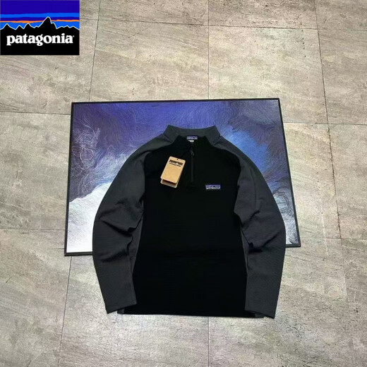 巴塔哥尼亚（Patagonia）户外运动卫衣男女款立领套头打底衫宽松休闲长袖T恤衫 深灰色9885立领打底衫 M 【100-120】斤