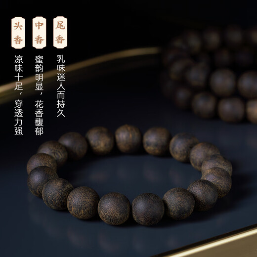 
Dalong Authentic Hainan Yingge Green Nana Agarwood Bracelet Sinking Water-grade Natural Cultural and Playing Chess Nan Old Material Buddhist Bead Bracelet Men and Women DYL12023