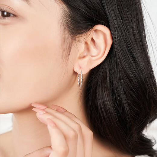 Ming brand jewelry platinum Pt950 white gold smart halo earrings gift for women BFH0102 platinum earrings about 3.64 grams