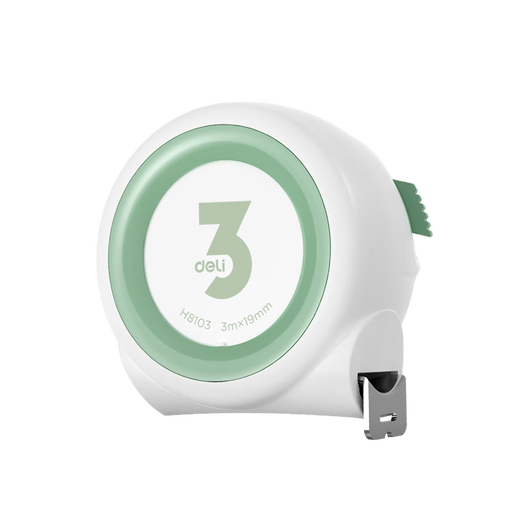 Deli self-locking tape measure steel tape measure box ruler telescopic ruler pull ruler woodworking ruler steel ruler measuring tool home series 3M Vibrant Green - with self-locking H8103