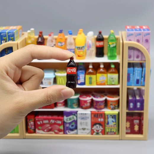 
Lezhe mini supermarket small school bag cashier boy and girl play house toys DIY mini food play simulation items