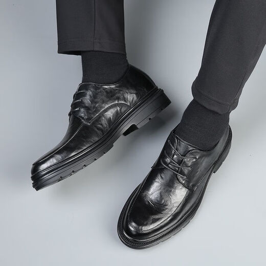 
CARTELO 2025 men's shoes new men's autumn business formal wear breathable leather shoes British soft leather soft sole casual wedding 9903 black affordable model 38