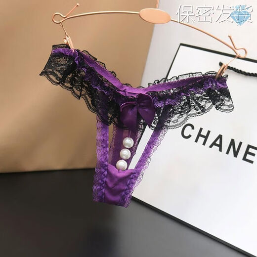Low-waisted briefs for women, thong for students, small underwear for girls with pearls, lace, large size, young women's sex, thong for students