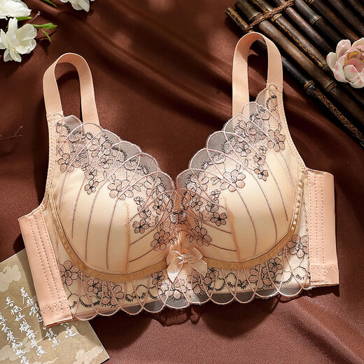 Modale bestickte kleine Brüste sehen groß aus und sammelte Unterwäsche für Frauen, Top-Kollektion Brusthebung und Anti-SAGGING-Einstellungstyp Stahlringless BH, Einzelstück 70a 32/B
