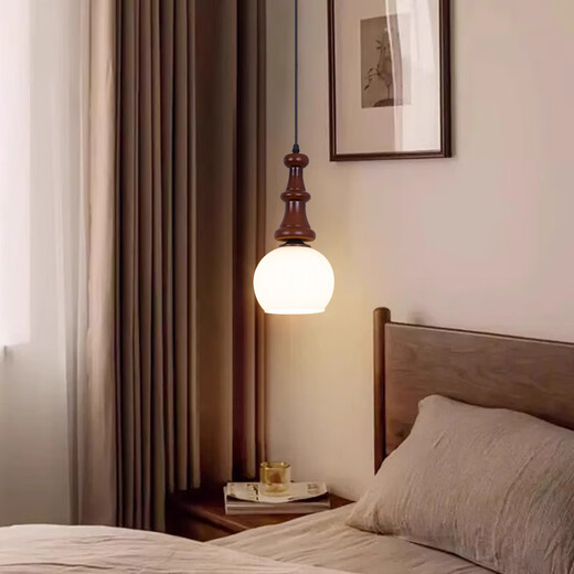 Yilins mittelalterlicher Stil neuer Stil des Schlafzimmers am Schlafzimmer am Kronleuchter moderner, einfacher Kunstbar Hängende Linie Leichte Veranda kleiner Kronleuchter 3017 Gerade lange Streifen-3 (Pfirsichholzfarbe) Augenschutz Drei Farben
