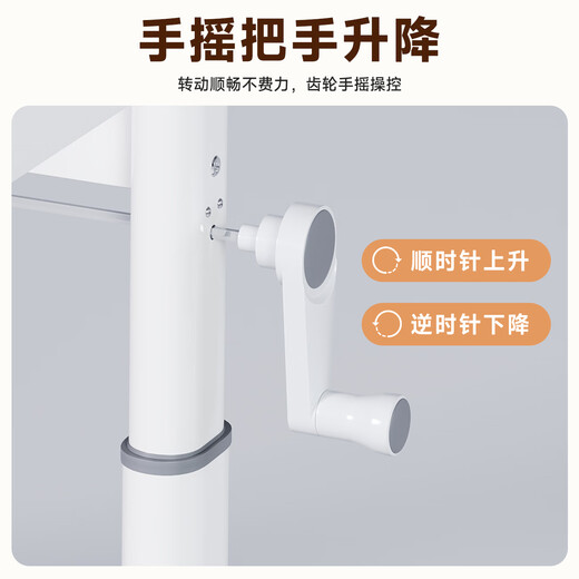 Zhaishida Computer Desk Study Table Hand-crank Lift Table Home Desktop Student Writing Desk Gaming Table DNZ-17 Upgraded Three-Work Reinforcement Simple White 100*60cm