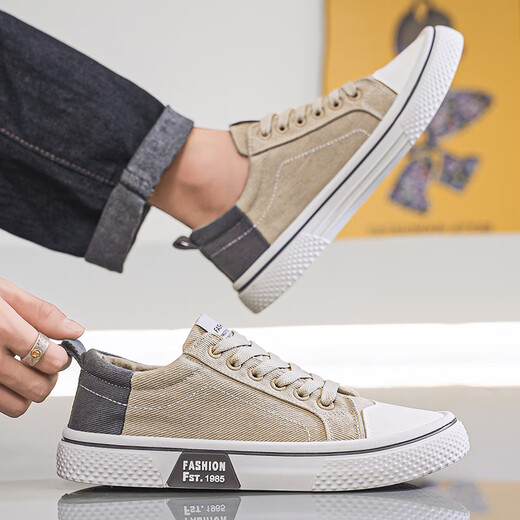 
Changxiang Huili men's shoes 2025 summer versatile low-top shoes canvas shoes men's casual sports shoes Korean style student trendy shoes men beige 42