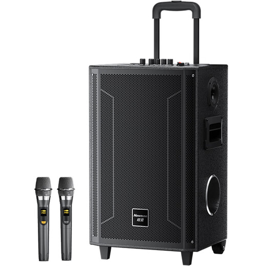 Newmine N537 12-inch Square Dance Bluetooth Speaker High Power Outdoor Mobile Portable Trolley Home Karaoke Large Volume Wireless Speaker Super Long Battery Life Dual Microphone 13 Speakers