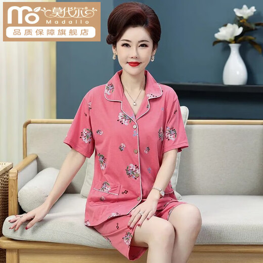 Modal Sommer mittleren Alters Pyjamas für Frauen in der Kurzärmeligkeit in der Kurzleiste mit großer Größe für einen zweiteiligen Anzug mittleren Alters mittleren Alters und älteren losen Heimkleidung N9863 3xl (155-185jin [Jin gleich 0,5 kg]))