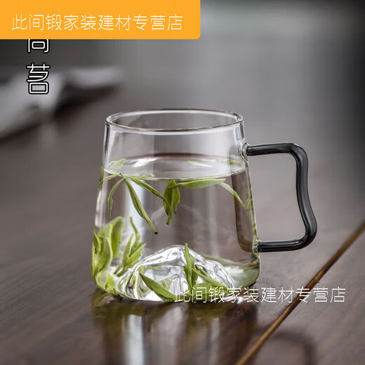XMSJ优质日式玻璃杯家用大容量水杯耐温夏季加厚观山绿茶杯创意喝水杯 强化9195登山杯4只