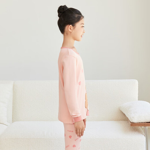 Rote Bohne reines Baumwollherbst-Kleidung und Herbsthose Dünne Männer und Frauen im mittleren Alter im mittleren Alter und Winterthermie Unterwäsche Set Kinderpajamas H4m1056 Rosenpulver 160