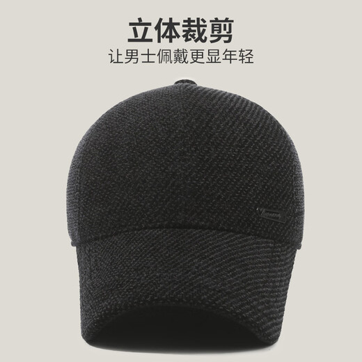 Red Dragonfly (RED DRAGONFLY) middle-aged and elderly hat men's winter dad ear protection hat for the elderly windproof and warm grandfather old hat duck tongue baseball cap