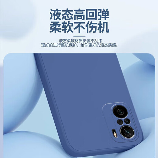 Suitable for Xiaomi Redmi K40 mobile phone case Redmi K40 new liquid lens fully surrounded anti-fall Internet celebrity thin and simple liquid anti-fall wear-resistant all-inclusive fine hole lens Redmi K40 (lavender gray)