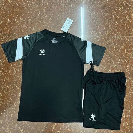 
KELME football suit custom Kamei short-sleeved jersey men's and women's competition training team uniform quick drying breathable printing number sport 010 black 2XL