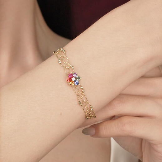 Gem Miner Natural Sapphire Pendant Rainbow Sunflower Colored Gemstone 18K Gold Diamond Style Birthday Gift