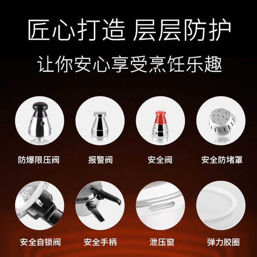 Shuangxi pressure cooker pressure cooker household gas stove induction cooker thickened explosion-proof large and small soup high pressure cooker special for open flame/3-4 people/22cm 5.5L