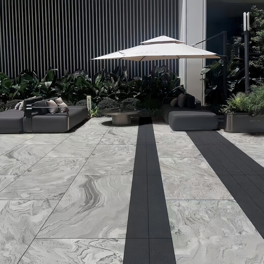 Xiangda imitation stone tiles anti-slip wear-resistant ecological floor stone paving ceramic tiles quartz brick courtyard floor tiles XD12023 white wood grain 598*1198*18