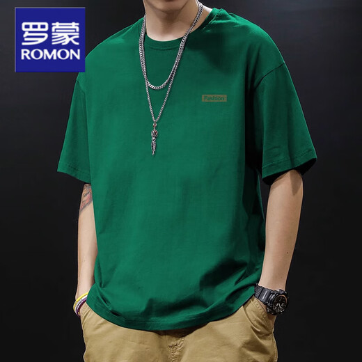 Camiseta de manga corta de manga corta de algodón de algodón de algodón de algodón puro de Romon para hombres para hombres de manga corta de manga corta para hombres.