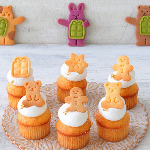 FL Japanese cotta Christmas cookie mold mini animal children's cookie baking cartoon cute tool COTTA hug animal cookie mold