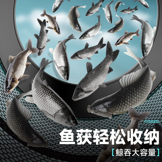 Fishing source fish protection fisherman bag black pit wild fishing equipment fish net bag fishing net thickened rubberized portable small fish protection net fishing gear accessories 40cm 2.5m competitive double ring thickened load-bearing