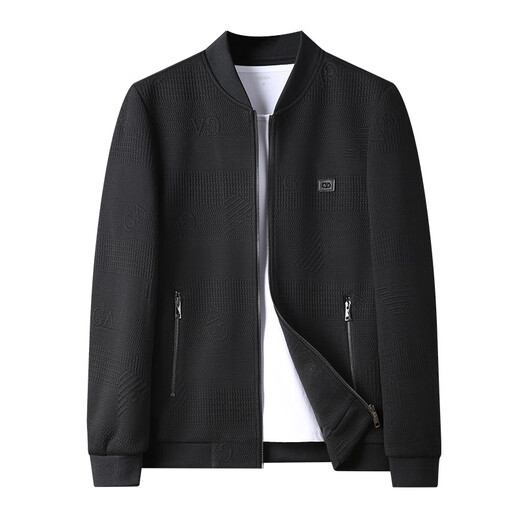 GABBANIE new high-end men's jacket baseball collar business casual jacket for young and middle-aged people 1526 black M 170 (recommended 100-120 Jin Jin equals 0.5 kg)