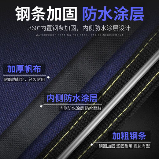 Hunter King Multifunctional Canvas Tool Bag Large Electrician Repair Bag Shoulder Bag Crossbody Bag Tool Storage Bag Handbag 17-inch Canvas Tool Bag 817-Military Green