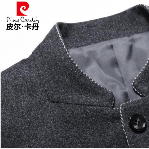 Pierre Cardin high-end woolen suit suit for men 2025 autumn new suit middle-aged stand-up collar tunic suit two-piece suit for men standard version XL recommended 130-145 Jin Jin equals 0.5 kg
