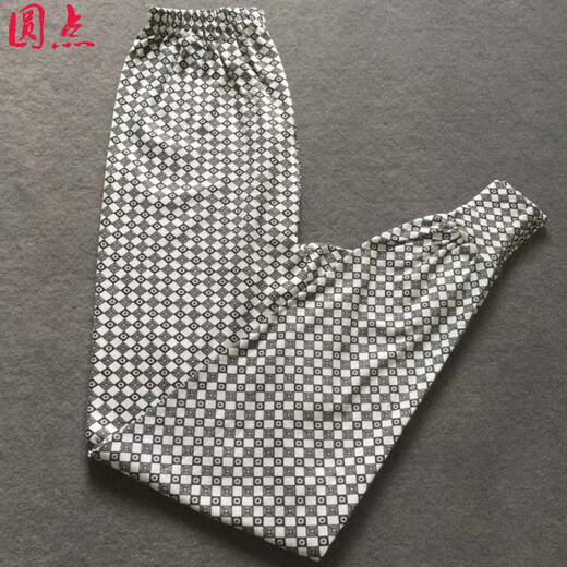 Tianjin Shuangyan brand long johns for middle-aged and elderly men, pure cotton, plus size, loose cotton woolen pants, thin leggings, polka dots, 2 pieces, 3XL, 120 yards, recommended 160-180 Jin Jin is equal to 0.5 kg