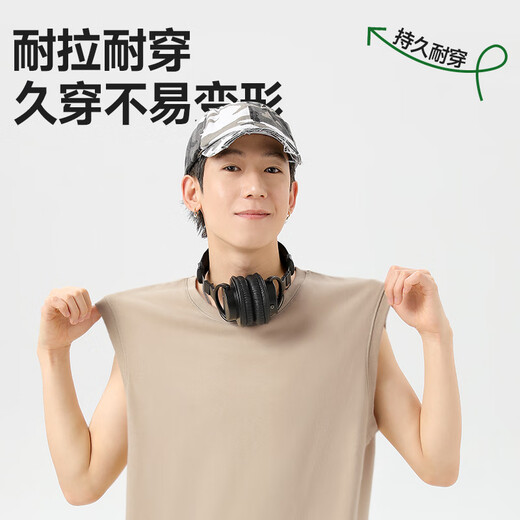 
JEEP SPIRIT Jeep Vest Men's Summer Pure Cotton Loose Breathable Simple and Versatile Trendy Casual Sleeveless T-shirt White XL