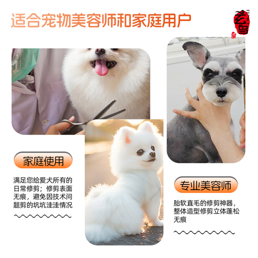 Xuanniao professional pet scissors, dental scissors, thinning scissors, 6.5-inch Teddy dog grooming and trimming scissors, 7.0-inch fluffy scissors