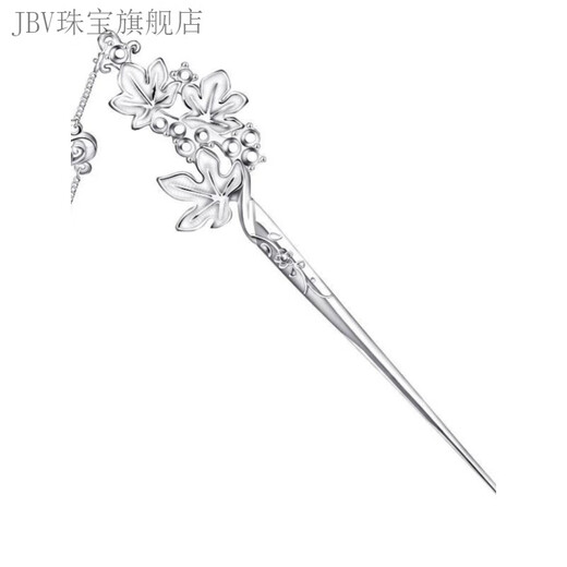 JBV Old Phoenix 999 sterling silver pure silver new style autumn maple leaf hairpin Chinese style ancient style walking tassel silver hairpin hairpin maple leaf hairpin same style
