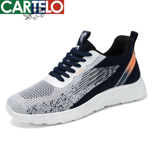 Cartelo Sneakers (Cartelo) Sneakers Herren atmungsaktiven fliegenden niedlichen lässigen, weichen Einzelschuhen Modestudentin Reisebereich Modeschuhe Herren B-9901 White 41