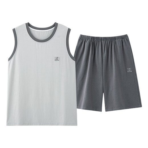 Urban Beauty Modal Pyjamas Herren Sommereis-Seidenhülsenweste Teenager 2025 New Lou Lose Home Anzug Yzl-A12027 2xl [vorgeschlagen 150-170jin [Jin ist gleich 0,5 kg]]