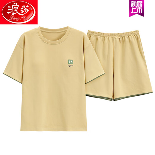 LangSha pajamas for women in summer pure cotton shorts for shorts simple casual and casual cotton thin style for outdoor wear. Z9859 M Recommended 80-100Jin [Jin equals 0.5 kg]