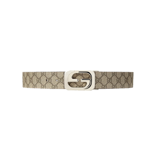Gucci men's belt fashion double-sided cut-out men's belt [authentic] [gift] Coffee 245861 KGDHN 9767 100