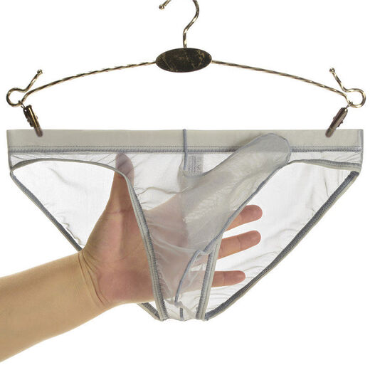 Sexy underwear thong for male adult masturbation transparent mesh sexy men's underwear black 2XL