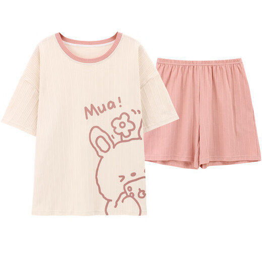 Victoria's Secret Emilysa 2023 Nouveau pyjamas à manches courtes pour la bande dessinée de coton pour femmes mignonnes Sweet Girl's Home's Clothes peut être porté à l'extérieur du G6627 M