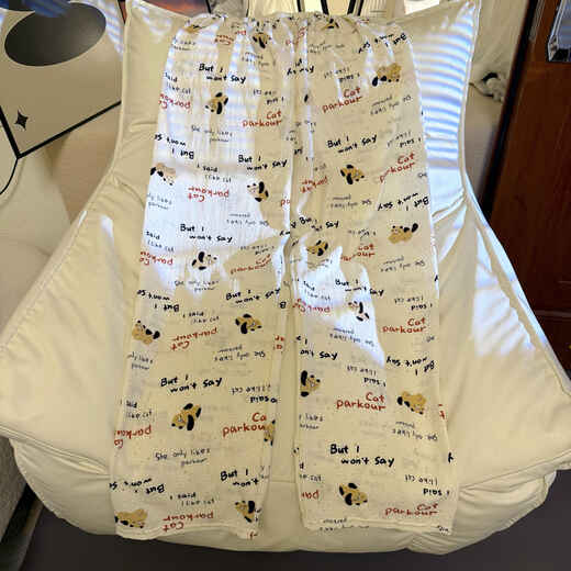 Zhidou Dou Dou Carted Version of Cat Cartoon Cartoon Pajama для женщин с тонкими ходячими штанами свободно свободно и можно носить на внешних брюках Butterfly 9905# один размер один размер [брюки длины 97 см]]