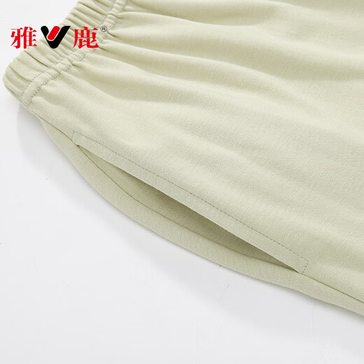 
Yalu summer pajamas for women pure cotton short-sleeved cropped pants for casual cardigans with large size home clothes two-piece set NX9896 L