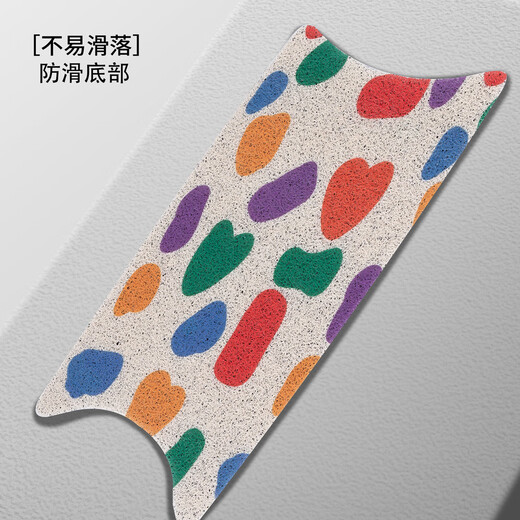 适用于雅迪摩登脚垫cm620电动车防水脚踏垫TDT1348Z丝圈踏板垫 雅迪摩登脚垫-爱心lucky熊
