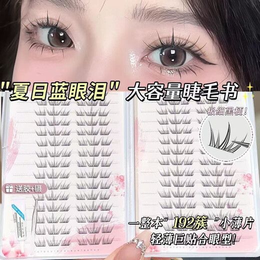 BQI Summer Blue Tears Adhesive False Eyelashes Natural Simulation Smart Soft Eyelash Trilogy 192