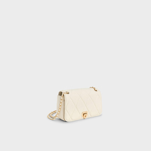 CHARLES&KEITH25夏新品时尚菱格链条单肩斜挎小方包七夕礼物CK2-20671747 Cream奶白色 S
