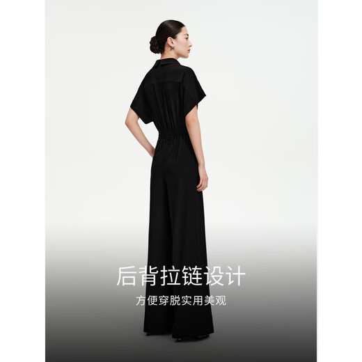 2025 neuer Designstil für den Frühsommer der Frauen 2025 elegantes Stil, altersreduzierender Overall, Black S