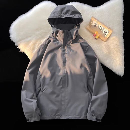 森马（Semir）春秋防风外套三合一风衣防水防雨户外登山黑色大码骑行服 6628深蓝色 常规 5XL 5xl