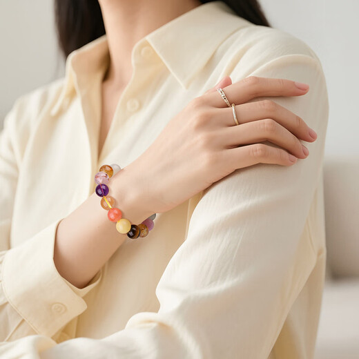Moon Seal Baichuan Beeswax Bracelet Crystal Duobao Bracelet Women's Style Comes with Certificate Lucky Gift Box