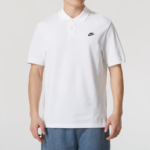 Nike (Nike) Официальная футболка магазина мужская одежда, новая спортивная одежда, повседневная лацкана с короткими рукавами в гольф, дышащая рубашка поло, рекомендация FN3895-100-белого хлопка Main M (170/88A)