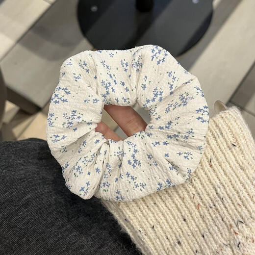 Sweet girly floral hair tie, super fairy bow ribbon, large intestine hair tie, cute and versatile ponytail internet celebrity hair rope, random floral set